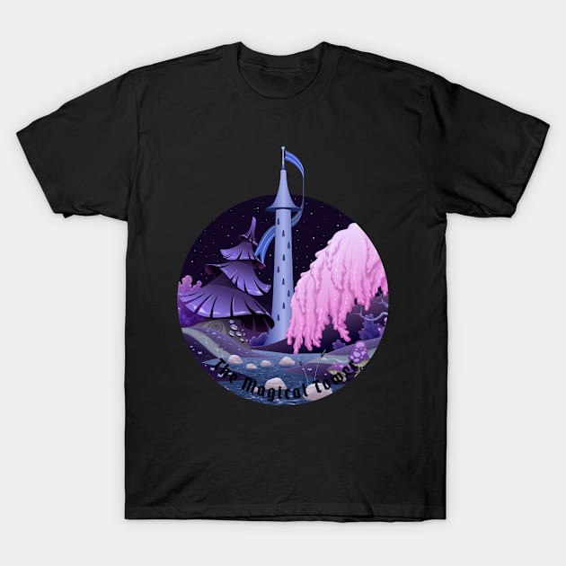 The magical Tower- Fantasy T-Shirt by Eva Wolf